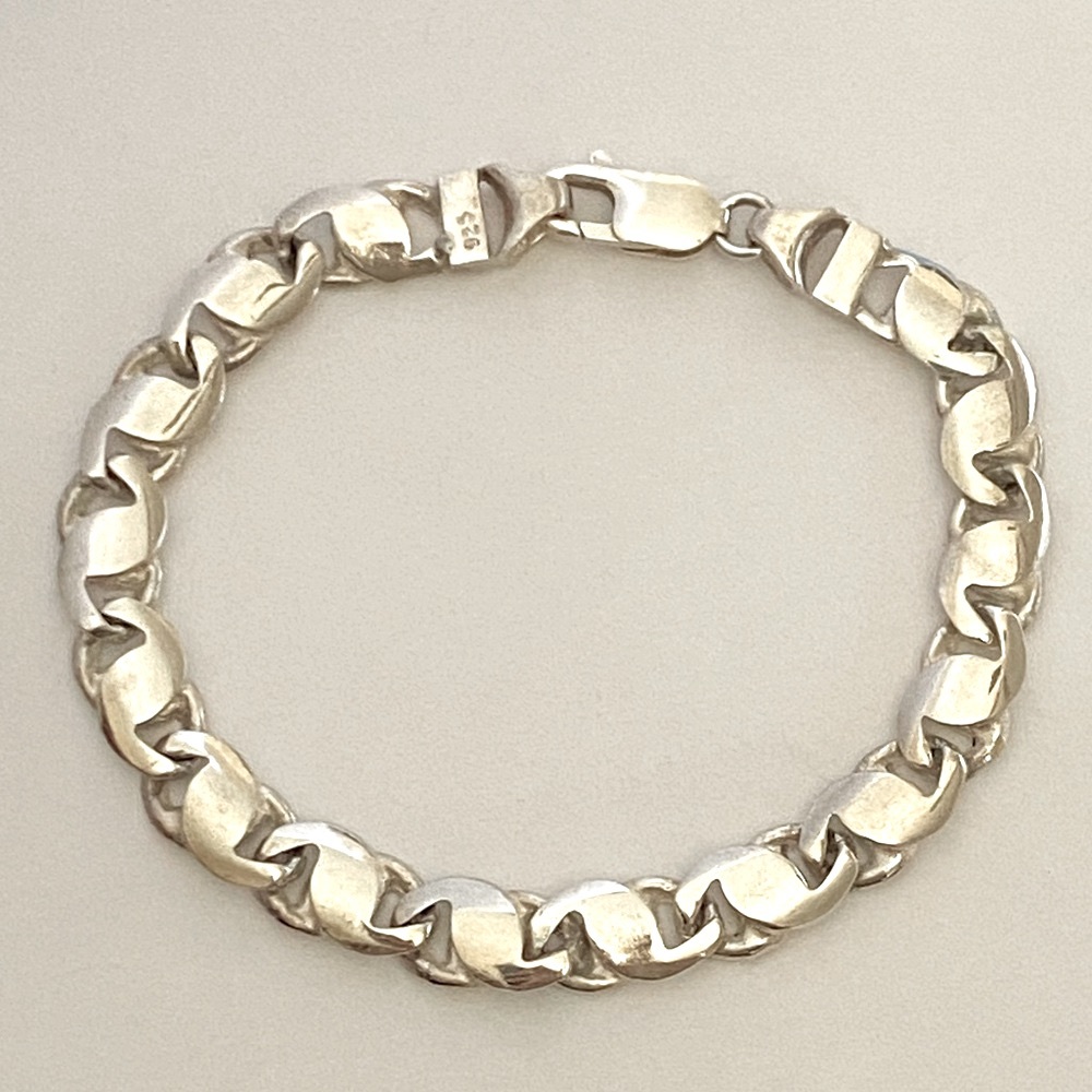 925 Silver 8.5” 8mm bracelet handmade link chain